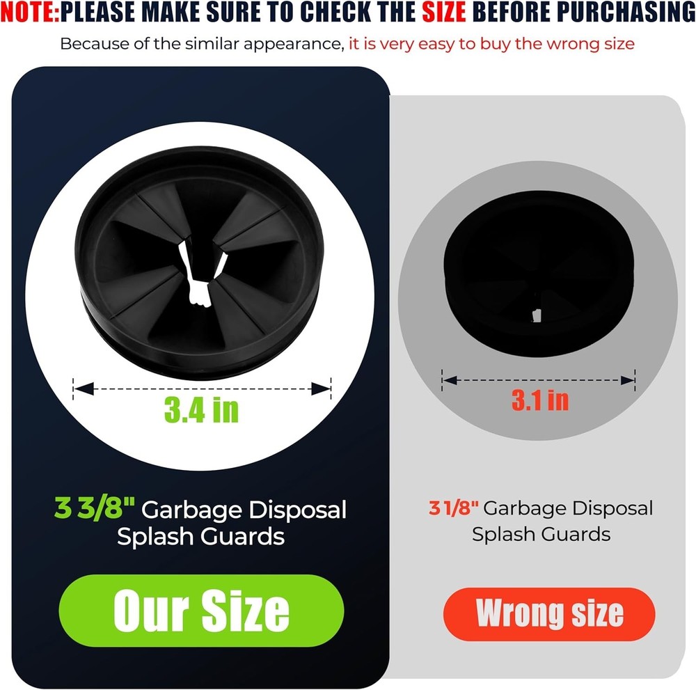 3 3/8" Black Garbage Disposal Splash Guard for InSinkErator Evolution Series