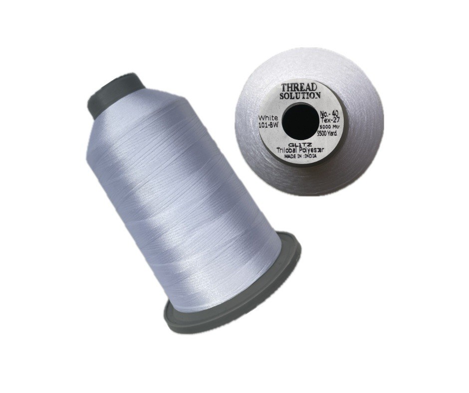 THREAD SOLUTION GLITZ Trilobal Polyester Embroidery Thread 40 Wt 5500 Yd 2 Pack