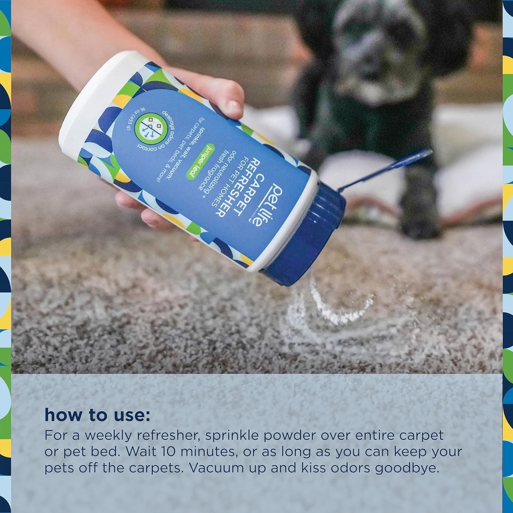 Carpet Refresher & Deodorizer Powder - Pet Safe, Plant Based Juniper Leaf Sce...