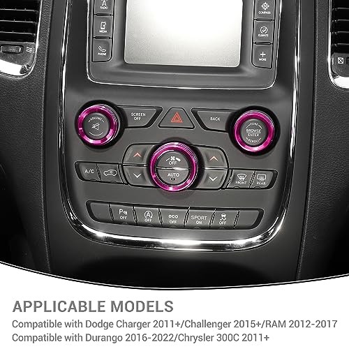 AC Volume Switch Knob Trim Ring Compatible with Dodge Charger Pink