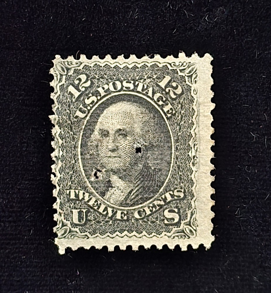 1867 12c, Washington E Grill. Damaged
