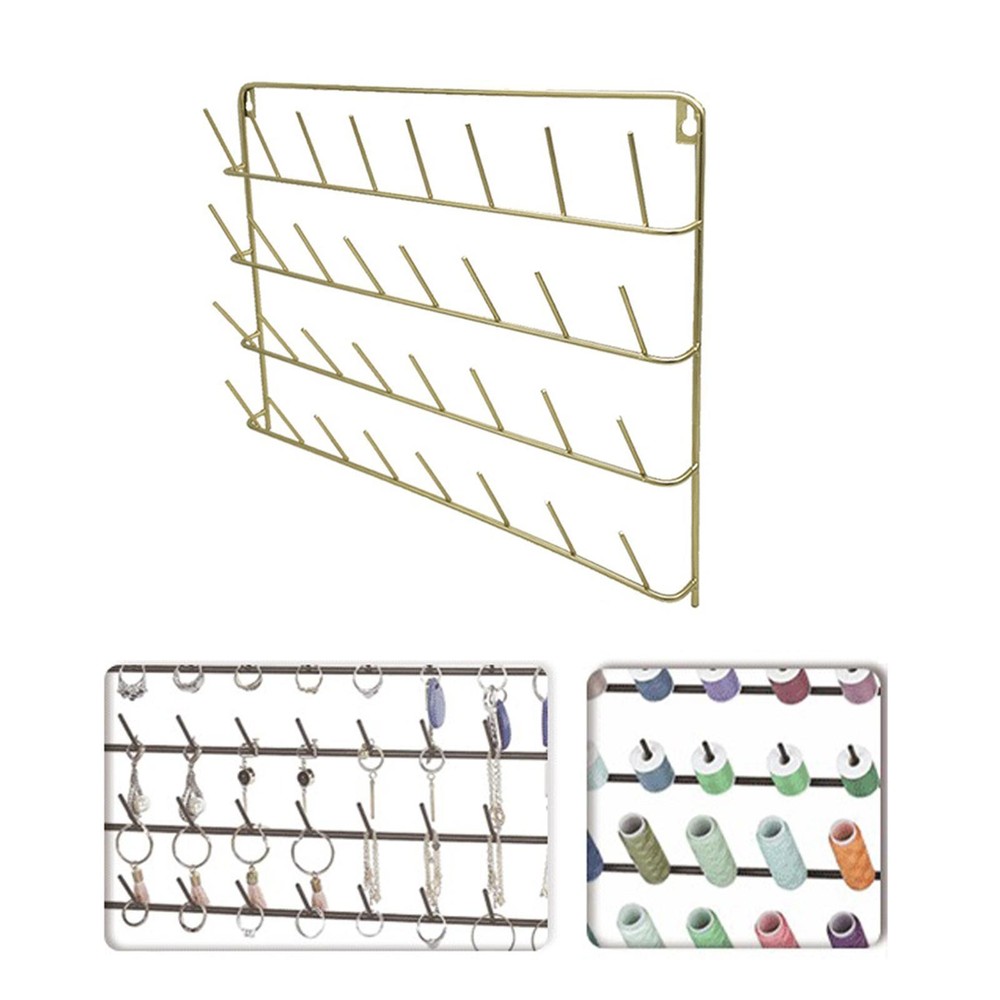 Iron Thread Rack Wall Mount Embroidery 32 Spools Organizer Cone Spool Holder