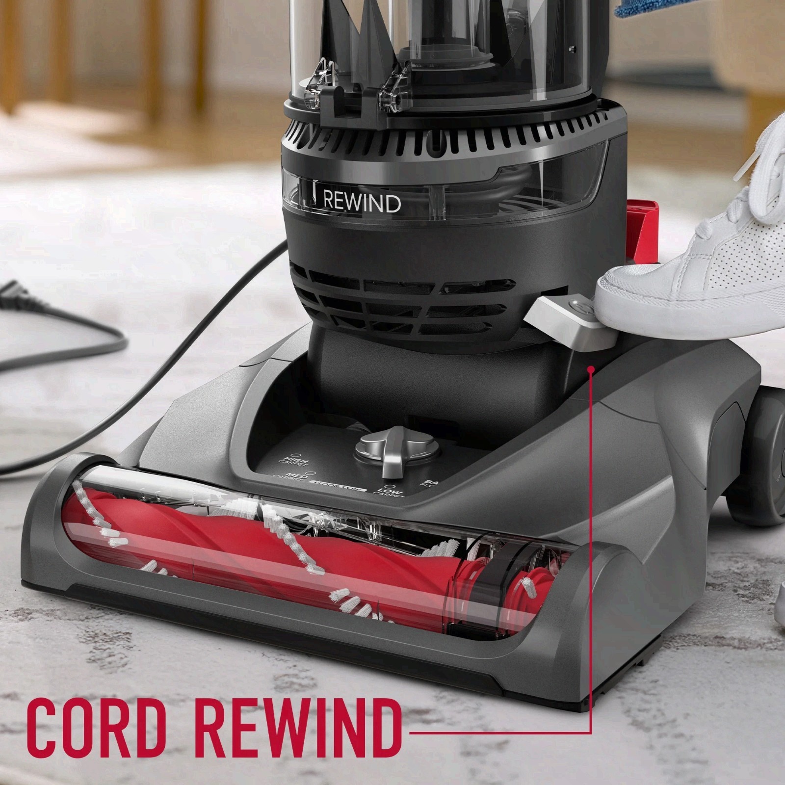 Hoover Rewind Pet Bagless Upright Vacuum Cleaner, Pet Friendly, Automatic Cord