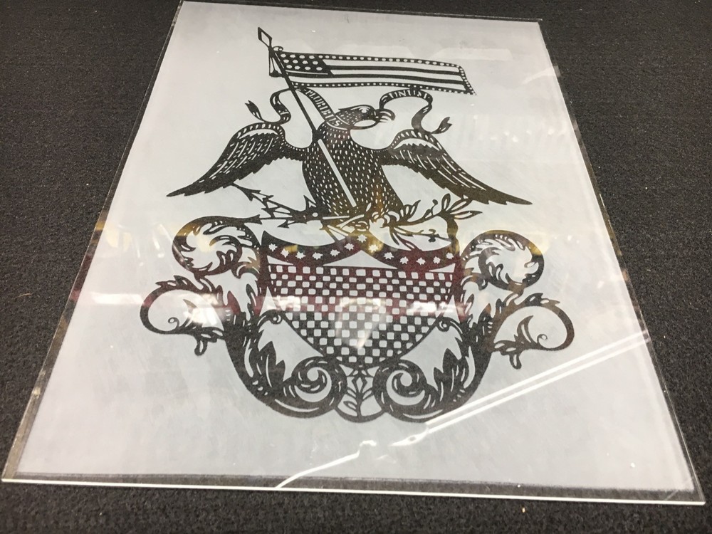 Antique Clock Glass Replacement Eagle Design 9” x 12"