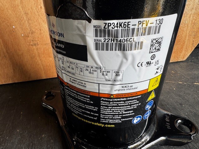 COPELAND COMPRESSOR 3 TONS ZP34K6E-PFV R410 208-230/1/60