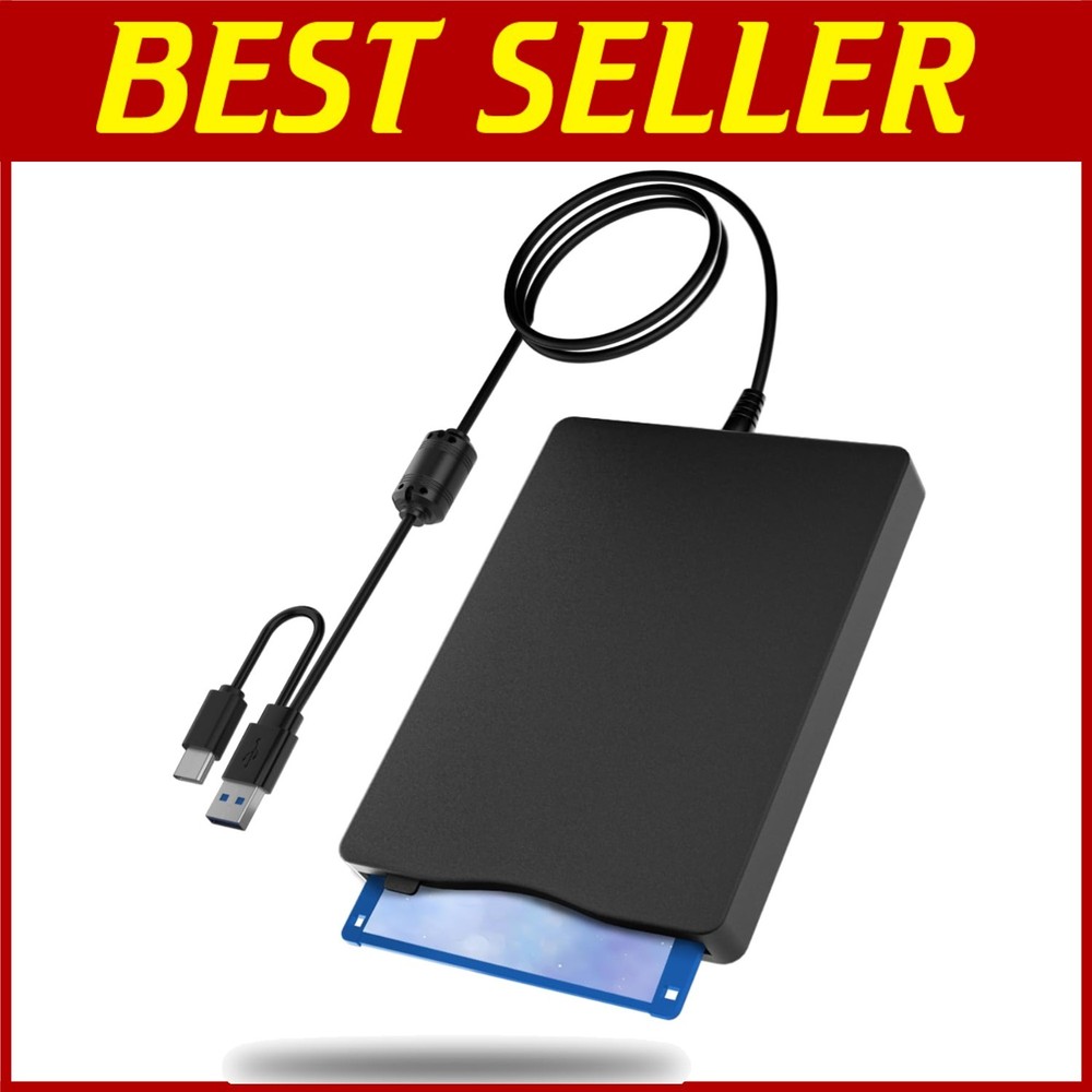 Fast Data Transfer External Floppy Drive - USB 2.0 & Type-C
