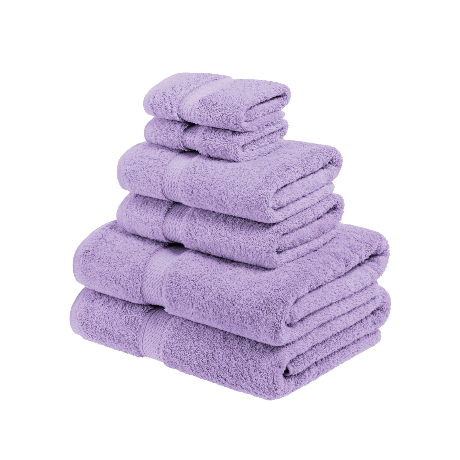 6 Piece Solid Egyptian Cotton Pile Modern Soft Absorbent Quick Drying Towel Set