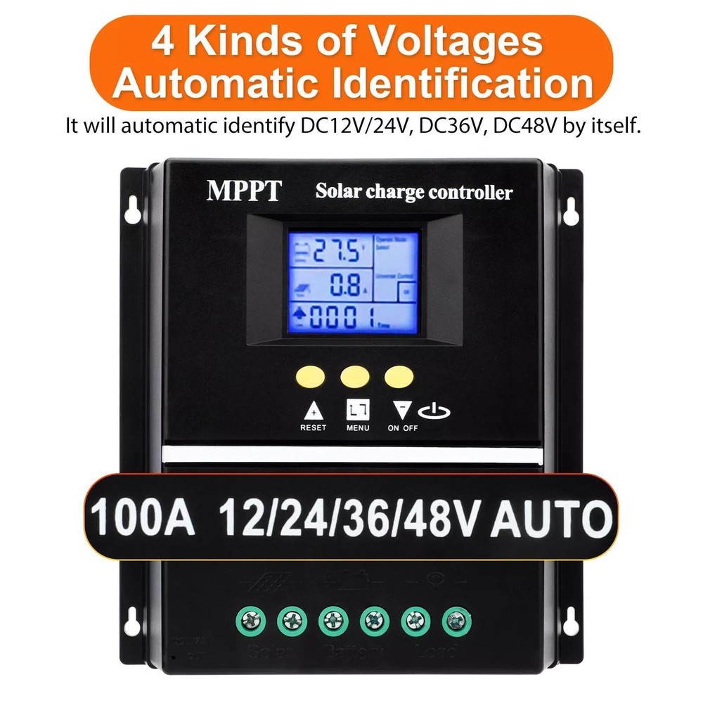 100A MPPT Solar Charge Controllers 12V 24V 36V 48V Convenient for Solar Panel