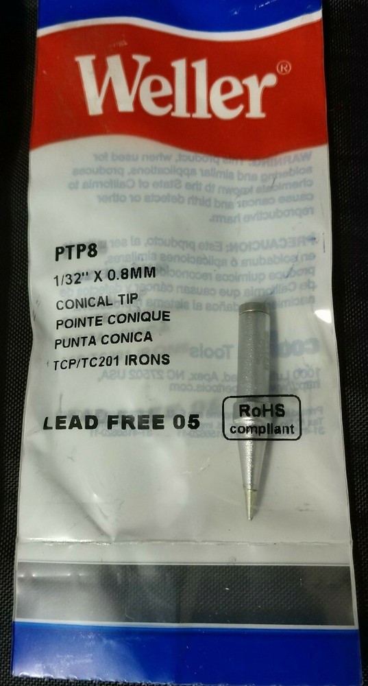 (2) Weller SOLDERING TIPS PTP8 TC201