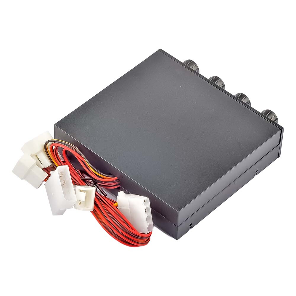 3.5" PC HDD CPU 4 Channel Fan Speed Controller Control Led Cooling Front Panel