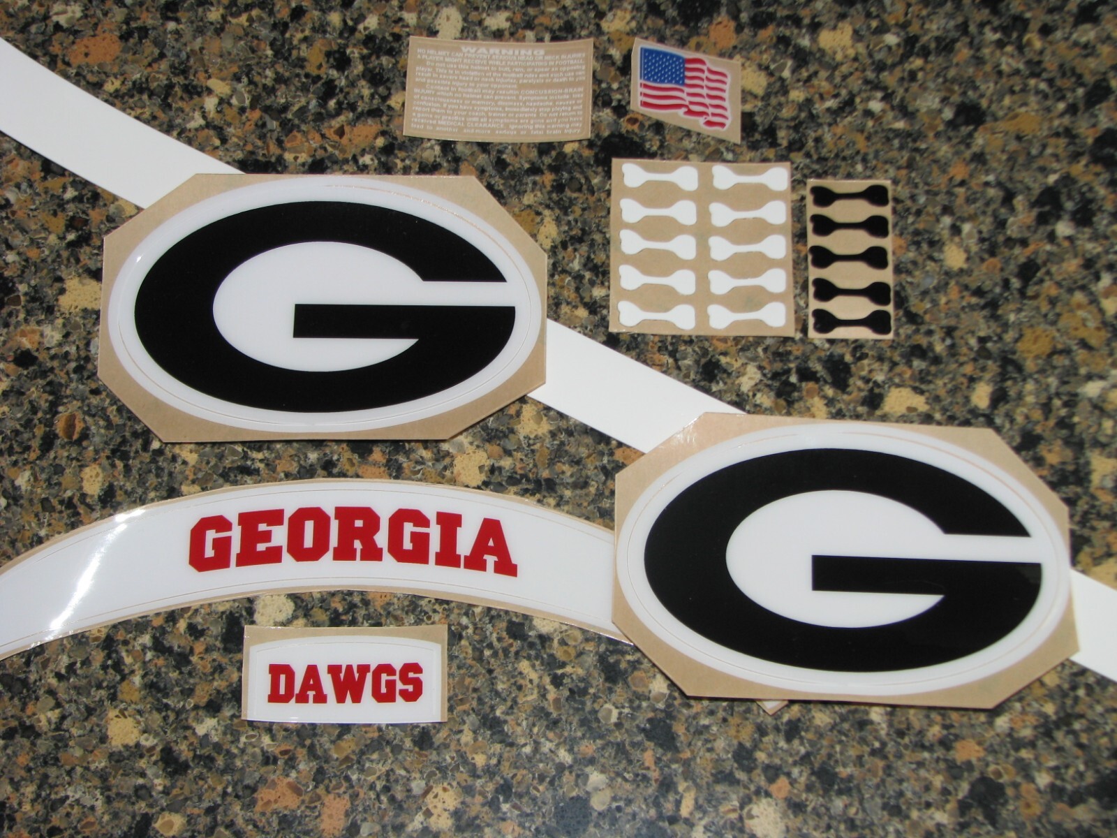 GEORGIA BULLDOGS Football Helmet Decals One (1) Set Full Size 3M 20MIL