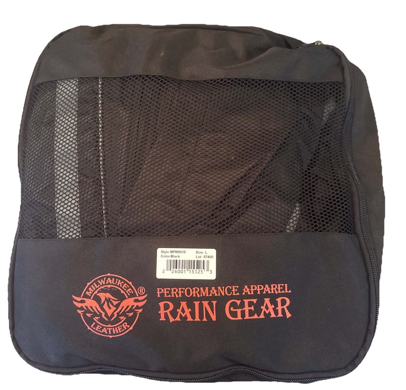 Milwaukee MPM9510 Mens Black Size Large Motorcycle Water Resistant Rain Suit