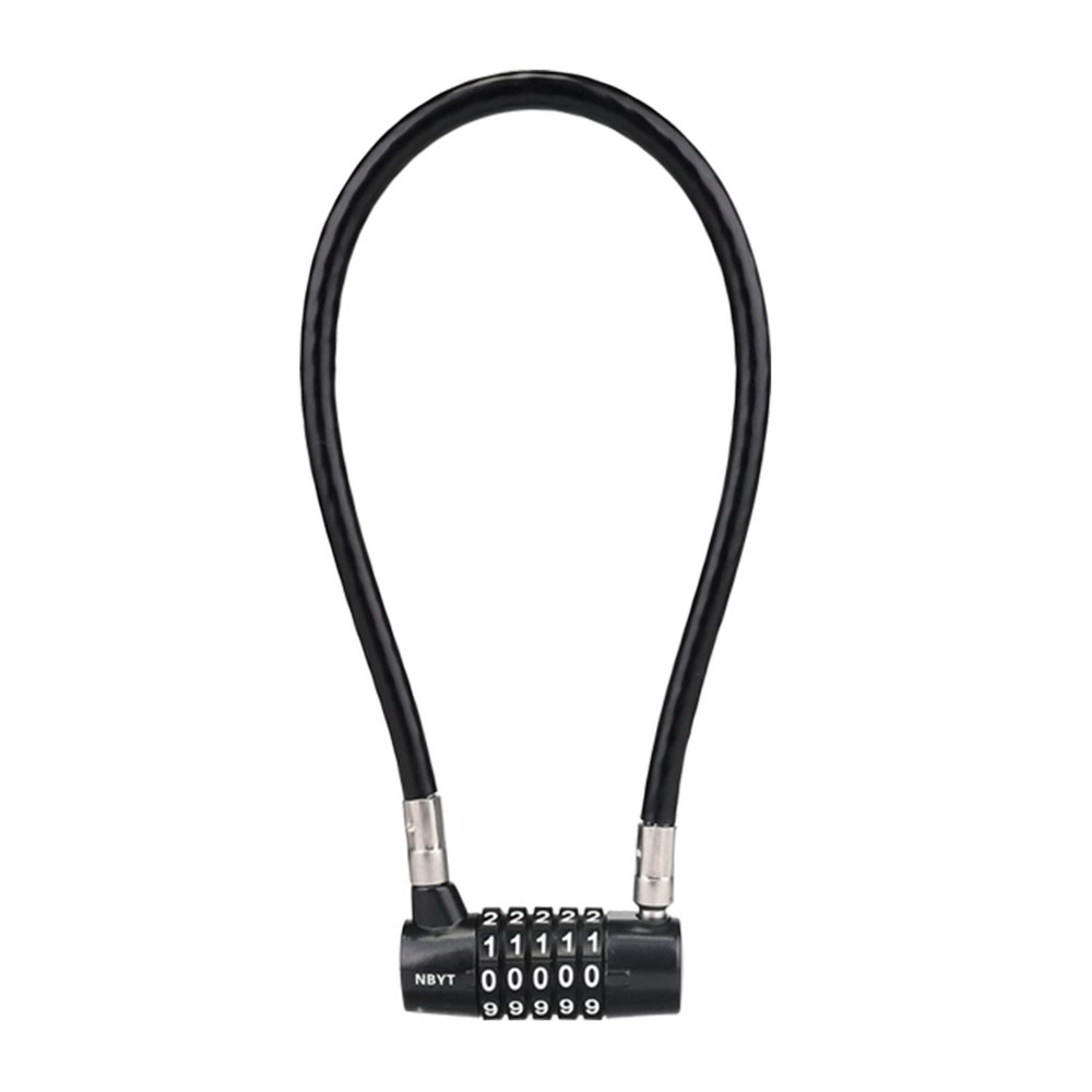 5-Digit Long Cable Locks with Combination Padlock,15" Length 5/16" Diameter,g...