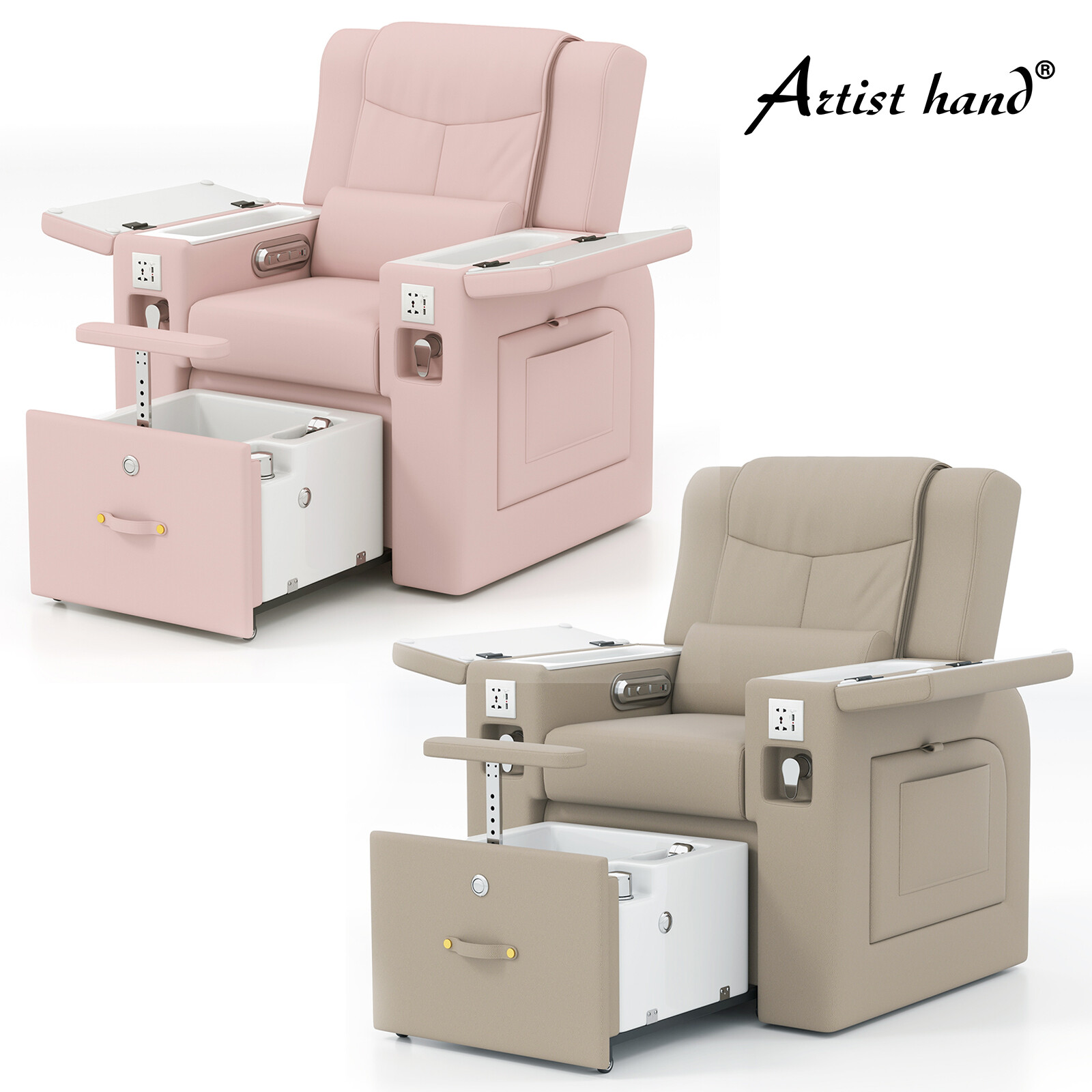 New Pro Pedicure Manicure Massage Recliner Chair Nail Beauty Spa w/Foot Bathtub