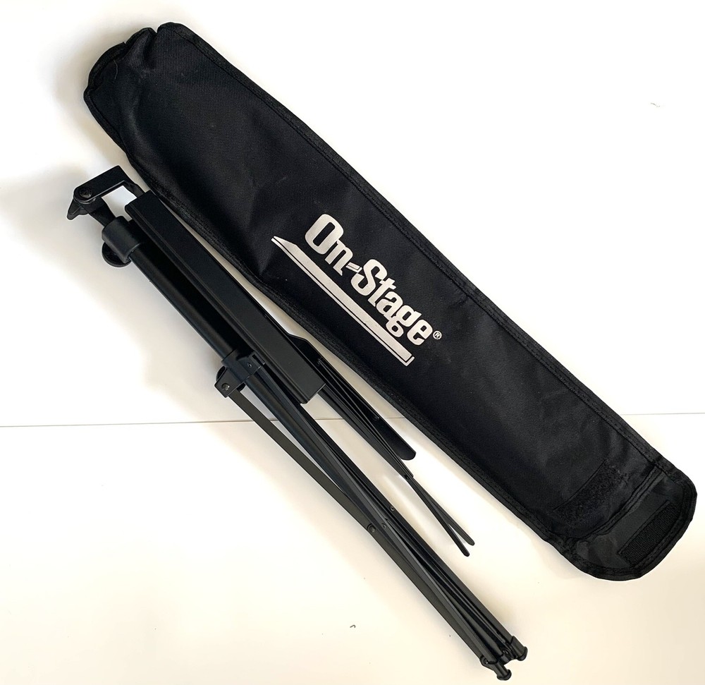 On-Stage Compact Folding Music Stand Black SM7122BB With Bag, Clean **Mint