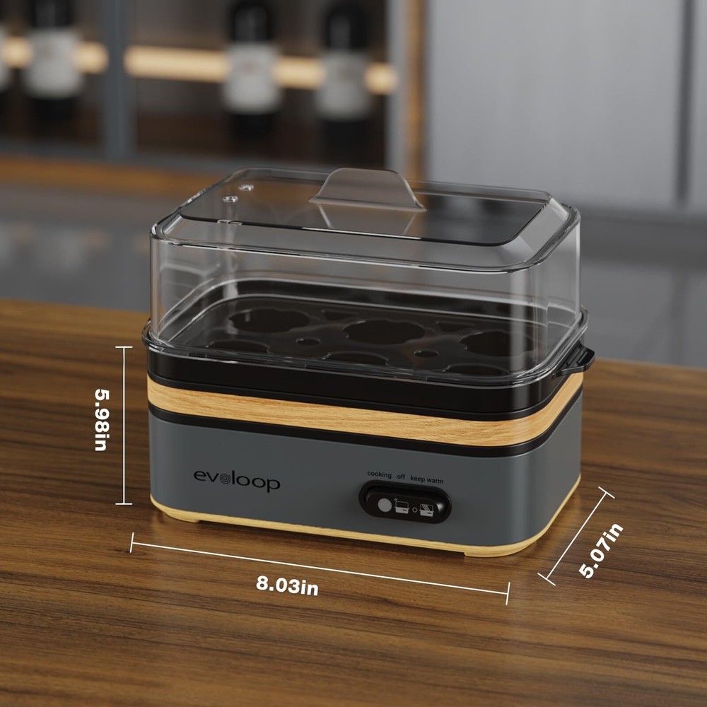 Rapid Egg Cooker 6-Egg Capacity BPA Free Soft Medium Hard Boiled