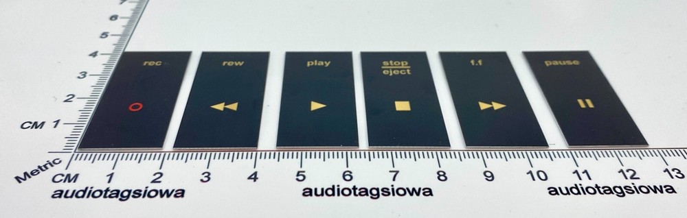 Nakamichi 600 Cassette Function Black Button Labels Custom Made Full Set