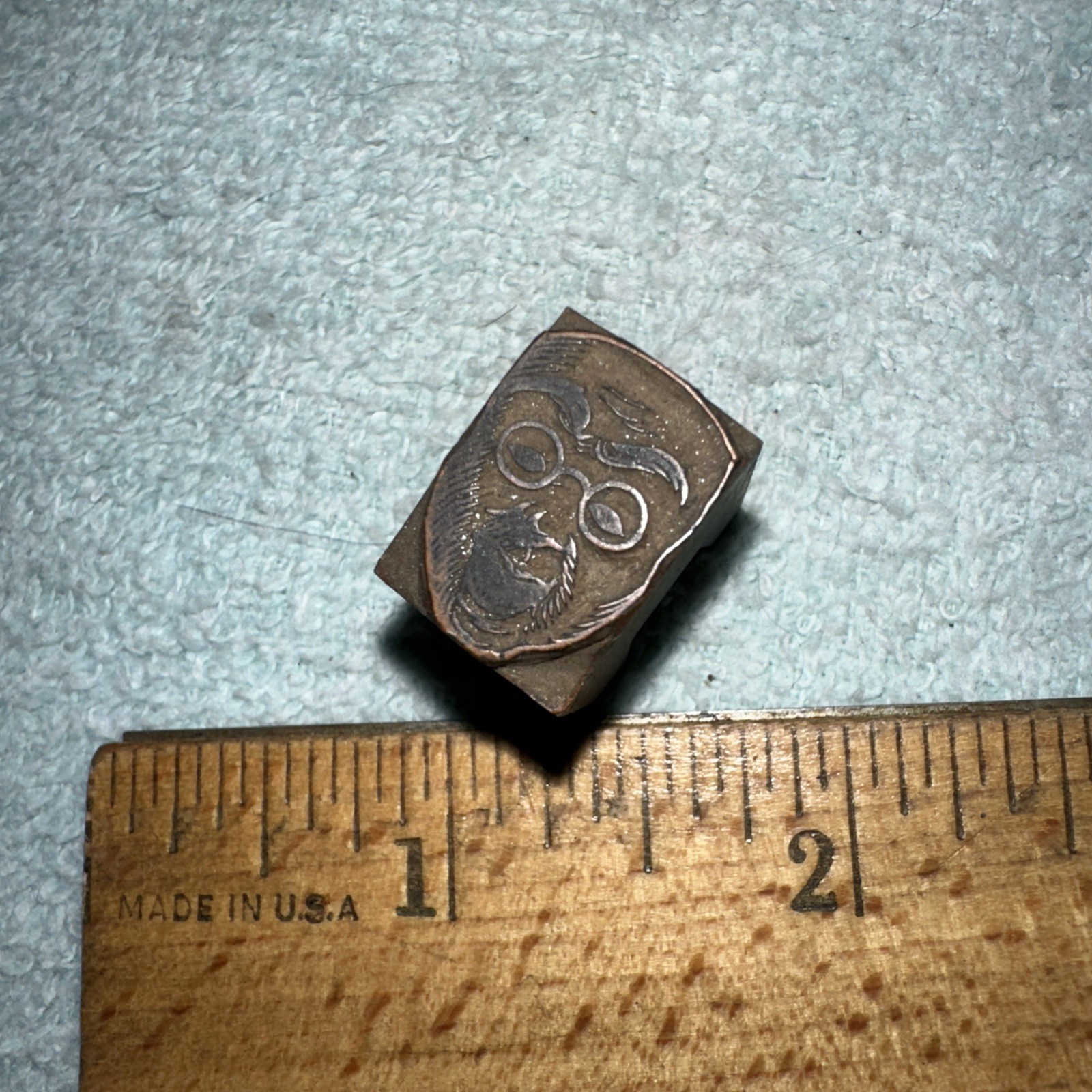 Printing Block “ Monkey Wearing Glasses?? “ Lead Block