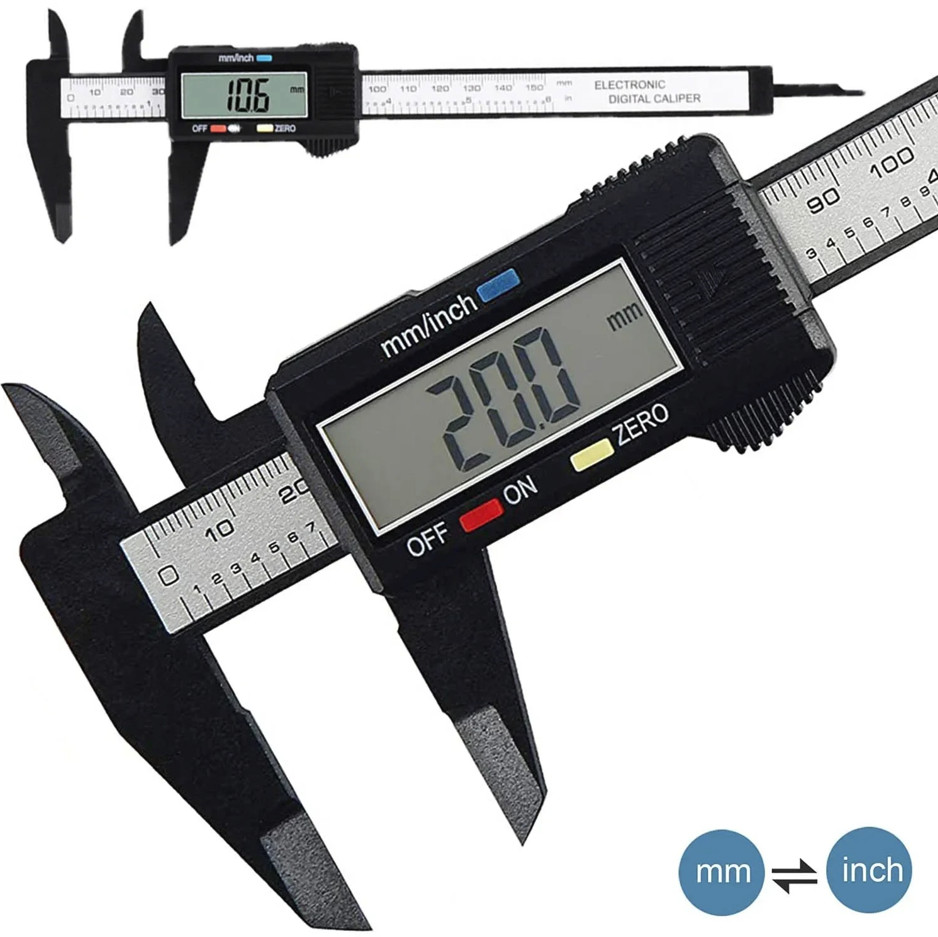 150mm / 100mm Digital Caliper Carbon Fiber Vernier Measuring Tool - NEW