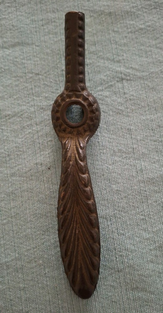 Victorian Baldwin Lock Plate & Handle, Ornate Cast Iron