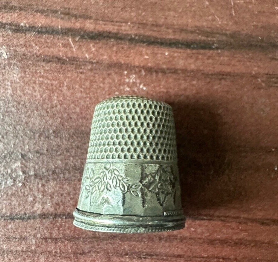 Antique Sterling Silver Thimble size 10