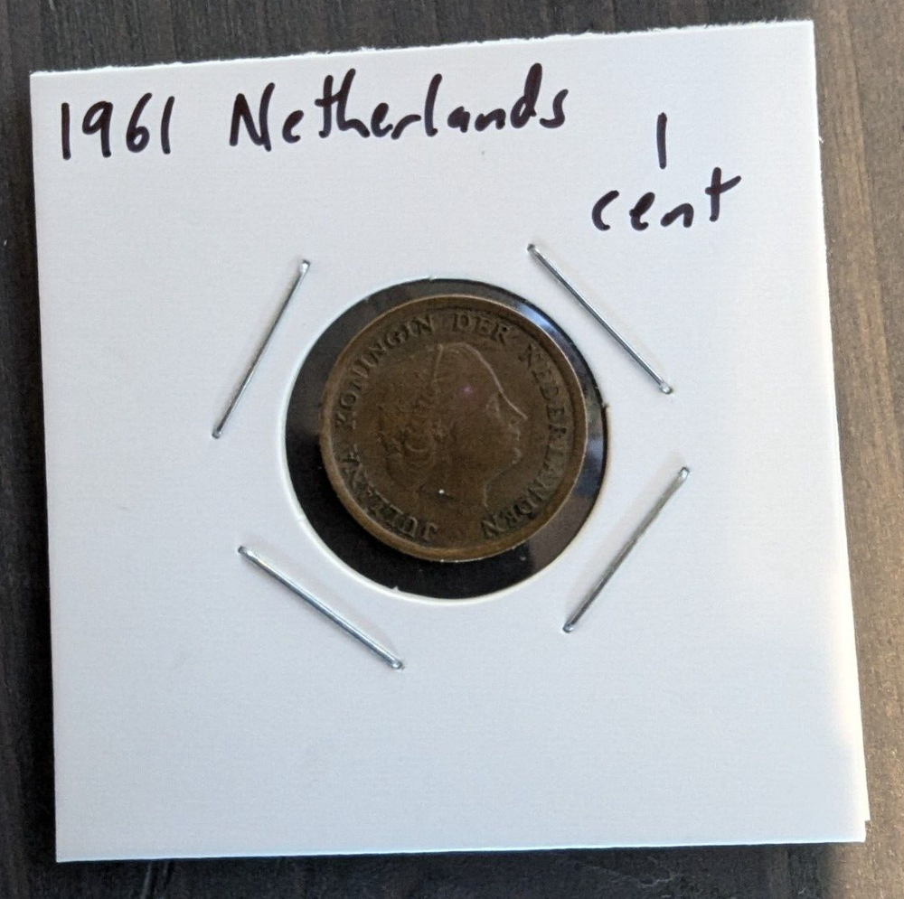 1961 Netherlands - 1 Cent - World Coin - Bronze