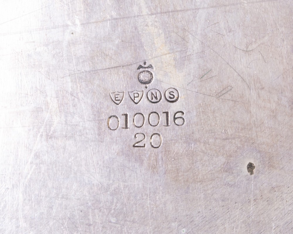 Vintage Reed & Barton Silverplate Oval Serving Tray Grape Pattern Handles 23"