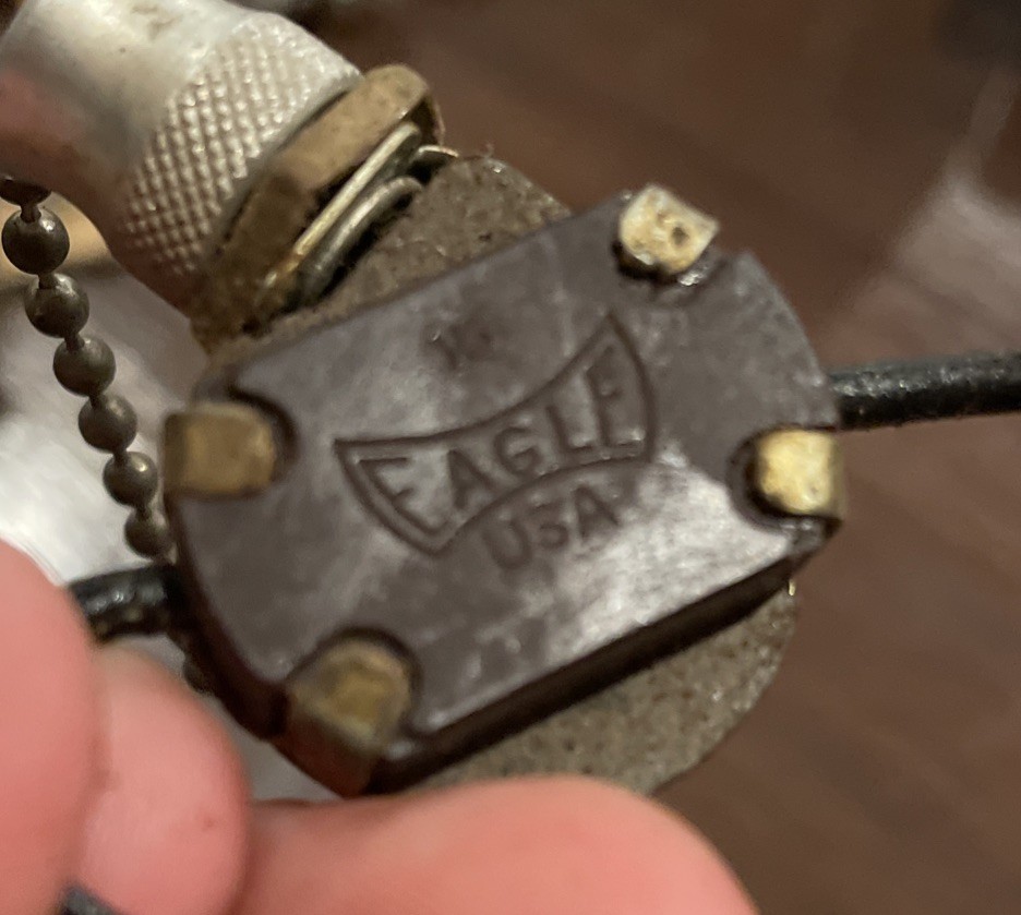 Vintage Eagle UL Pull Chain Light Switch