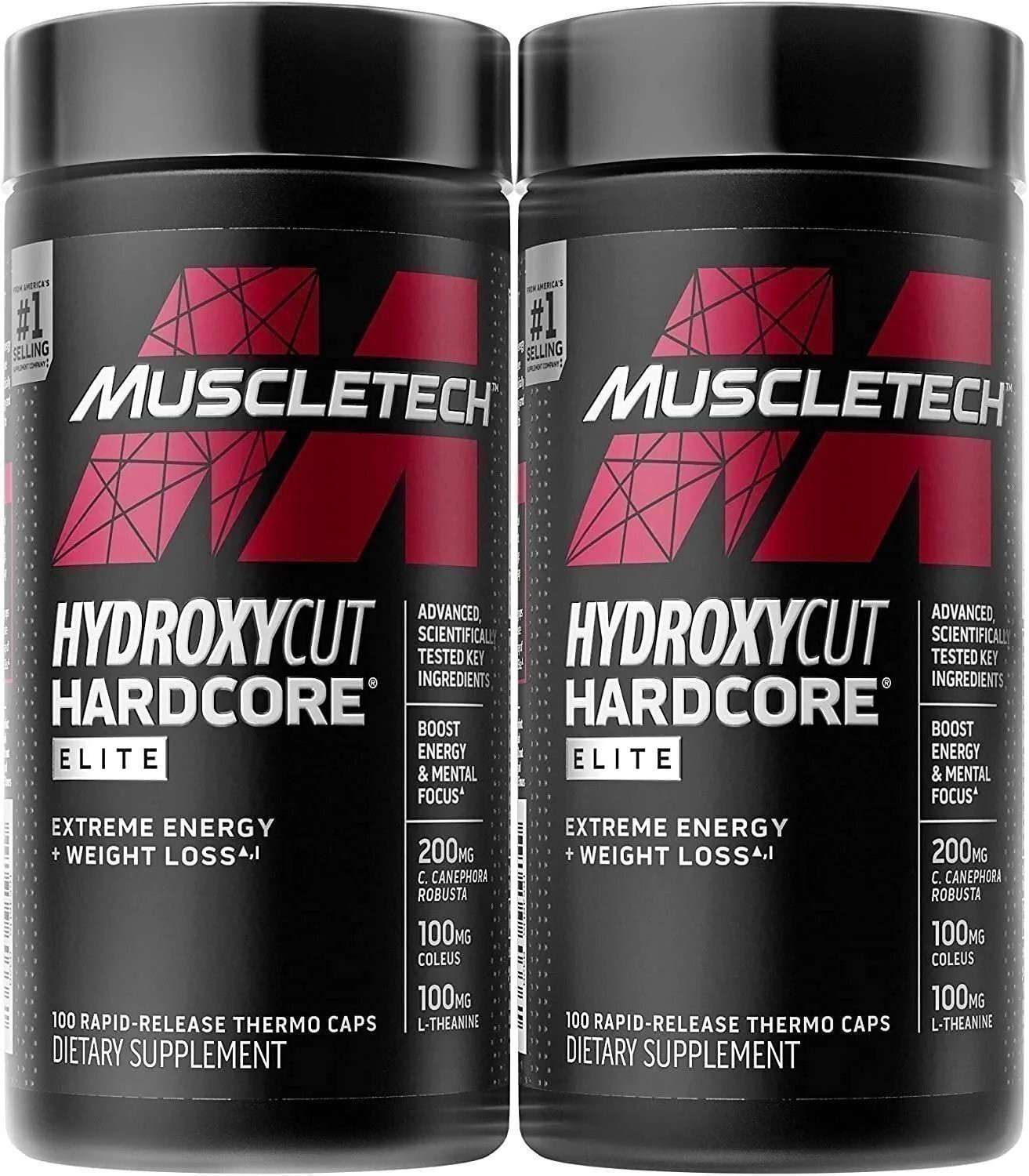 Muscletech Hydroxycut Hardcore Elite Weightloss + Energy Pills 100ct (2 Pack)