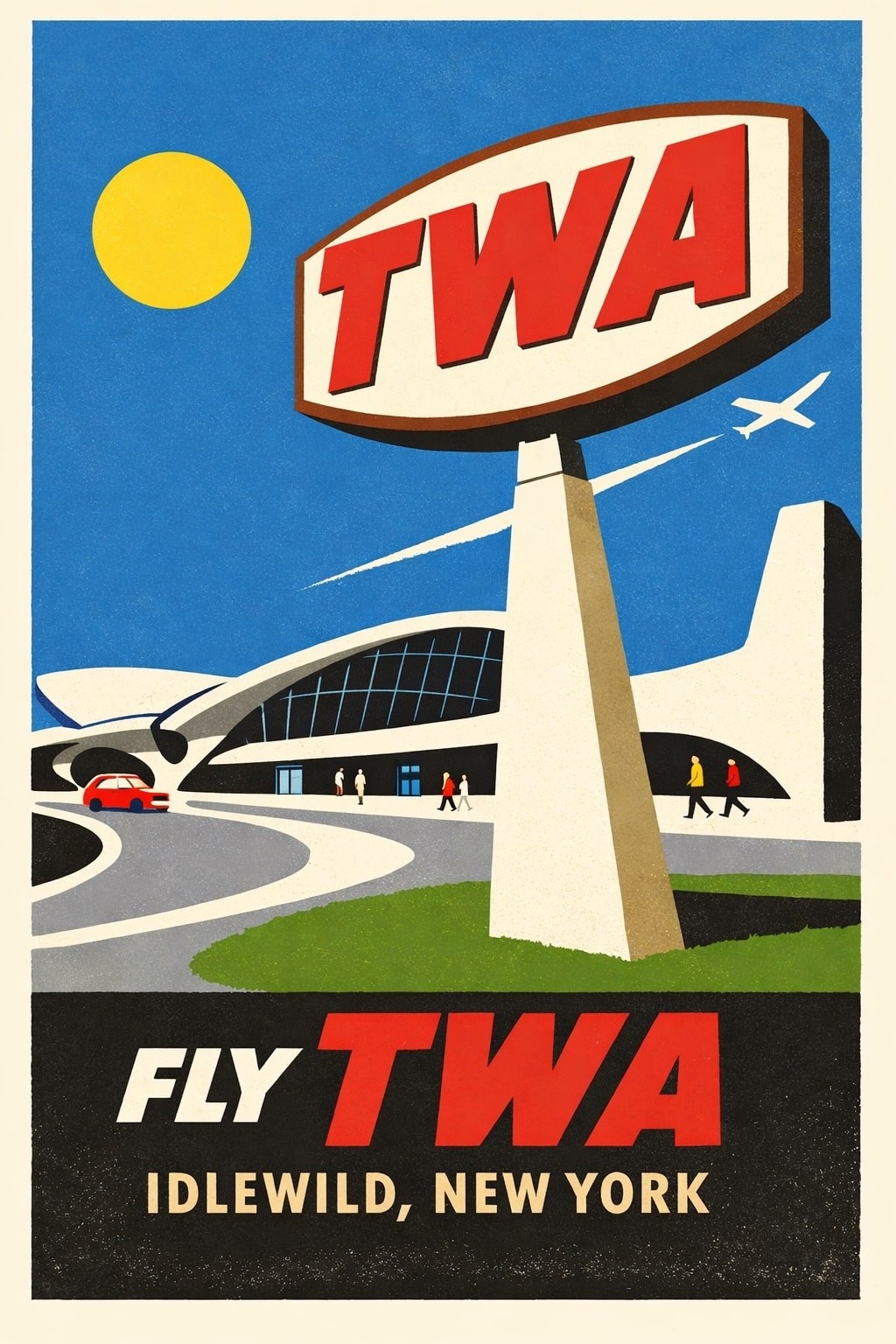 ✈️ TWA Airline Poster - 1960s Idlewild Airport 24x36” Premium Matte Paper