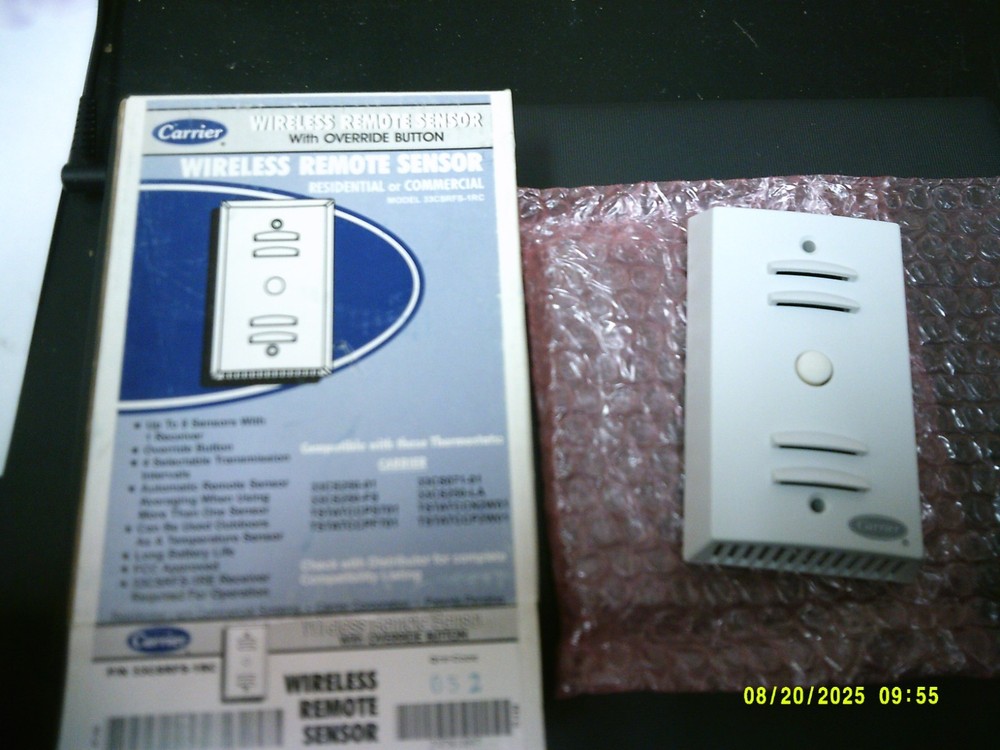 NEW CARRIER 33CSRFS-1RC WIRELESS REMOTE SENSOR WITH OVERRIDE BUTTON