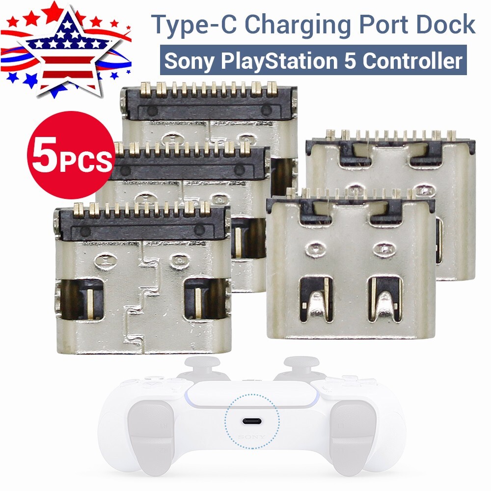 5Pcs Type-C USB Charging Port Connector Dock For Sony PlayStation PS5 Controller