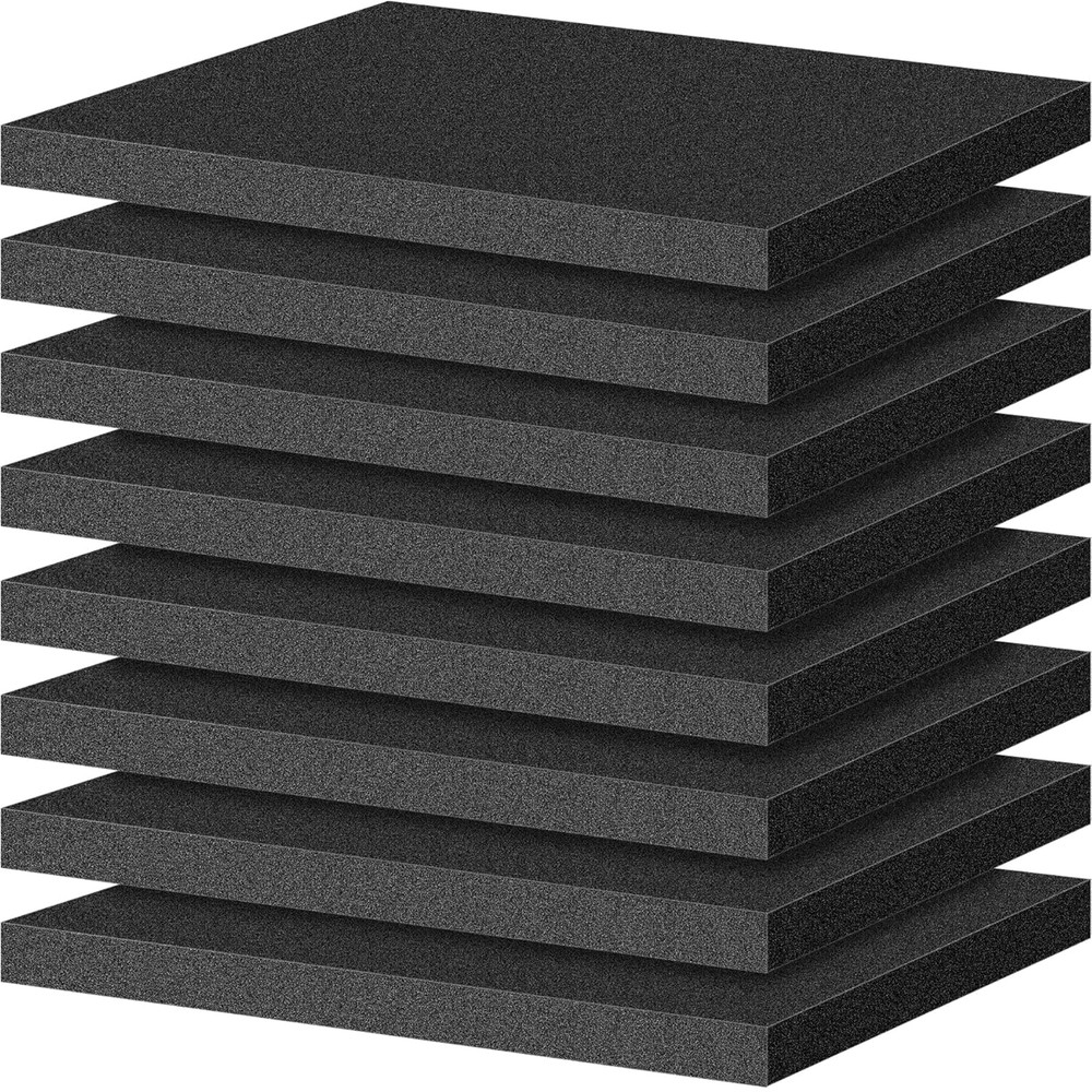 Polyurethane Foam Sheets, 8P 16 X 12 X 1 Inch Cuttable Tool Box Case Foam Insert