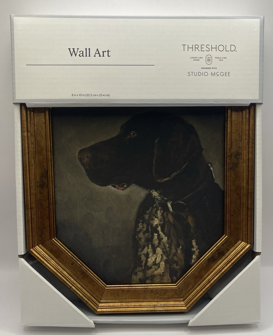 Threshold Studio McGee Pointer Dog Portrait Wall Art 8x10 Gold Frame Target NEW