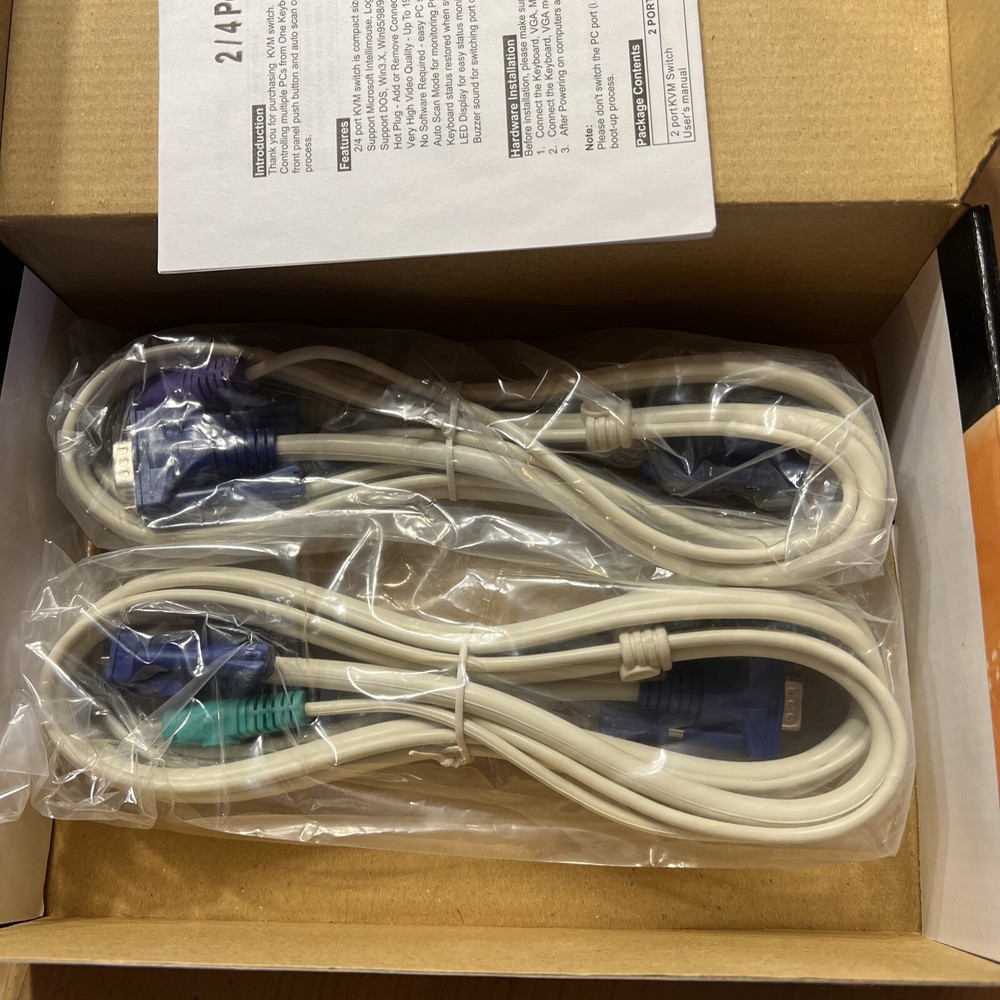 Zonet KVM3002 2-Port KVM Switch new in box