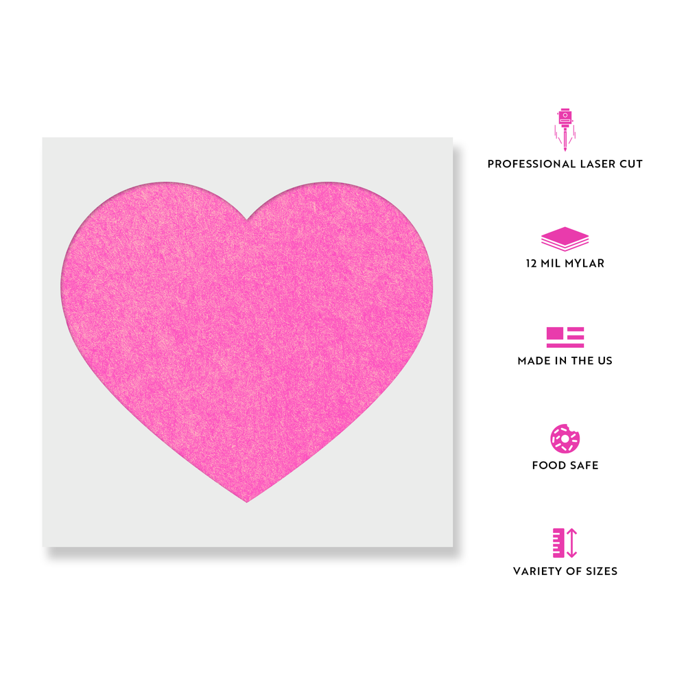 Heart Stencil - Durable & Reusable Mylar Stencils