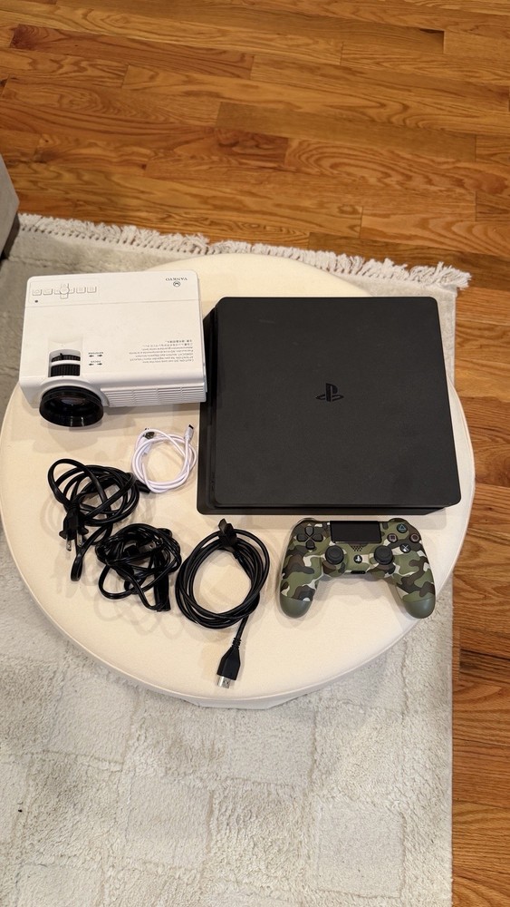 Sony PlayStation 4 Slim 500gb Bundle VANKYO Projector Controller Cables