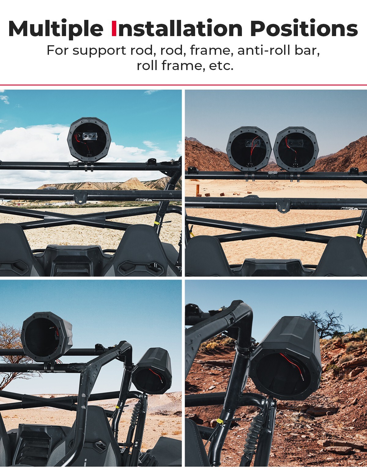 A Pairs Upgraded 8" Speaker Pod Enclosure UTV 8-Inch Speaker Cage Pods