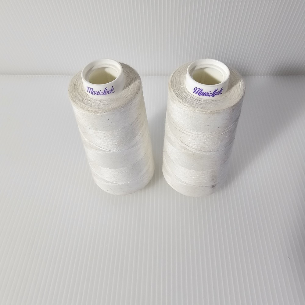 2 Maxilock Serger Thread White Spools Polyester Overlock Sewing