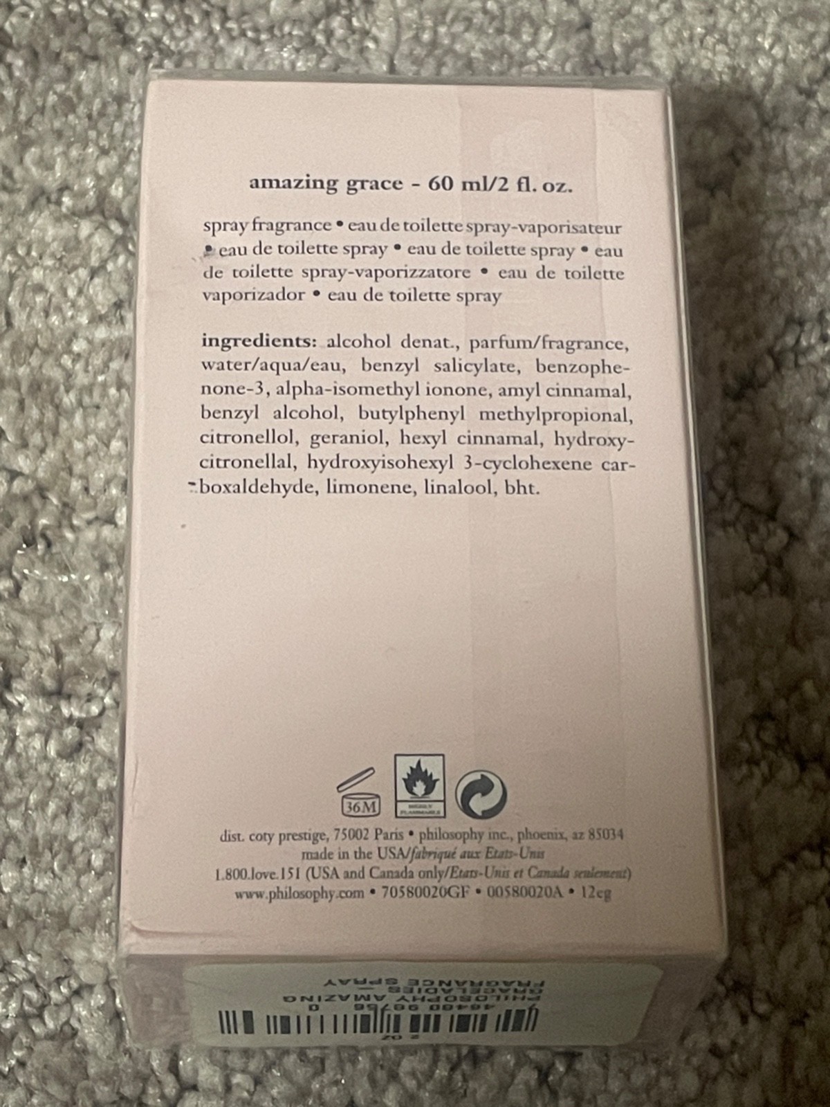 $64 Amazing Grace By Philosophy, 2 Oz Edt Spray For Women SEALED BOXES HTF