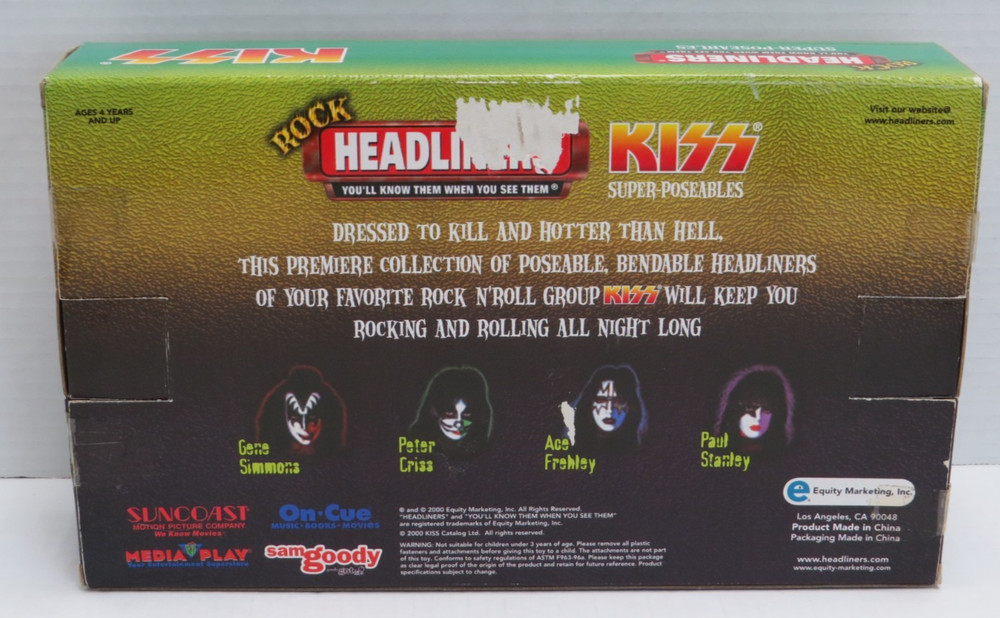 KISS DESTROYER ROCK HEADLINERS SUPER POSEABLES SET IN EXCLUSIVE SEALED BOX 2000