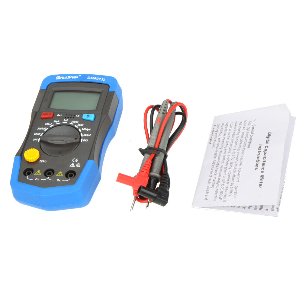 HoldPeak DM6013L Handheld Digital Capacitance Meter W/ LCD Backlight 1999 Counts
