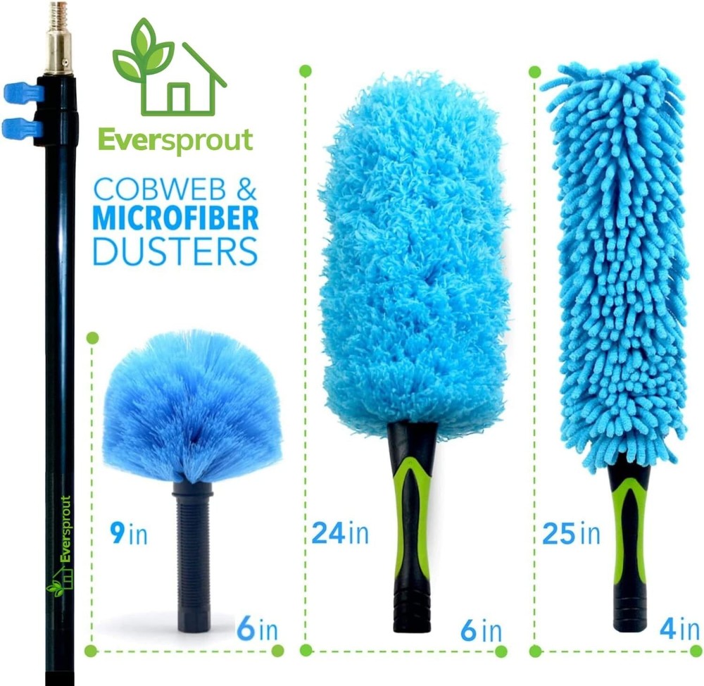 Hand-Packaged 3-Pack Duster Collection with Extension Pole – Dusting Made Easy