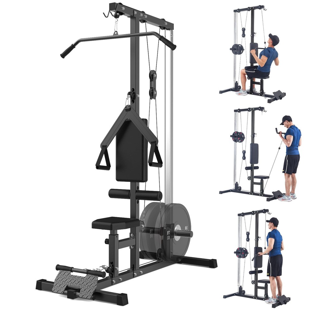 LAT Pulldown Machine & Cable Station Home Gym Workout Strength Row Cable Machine