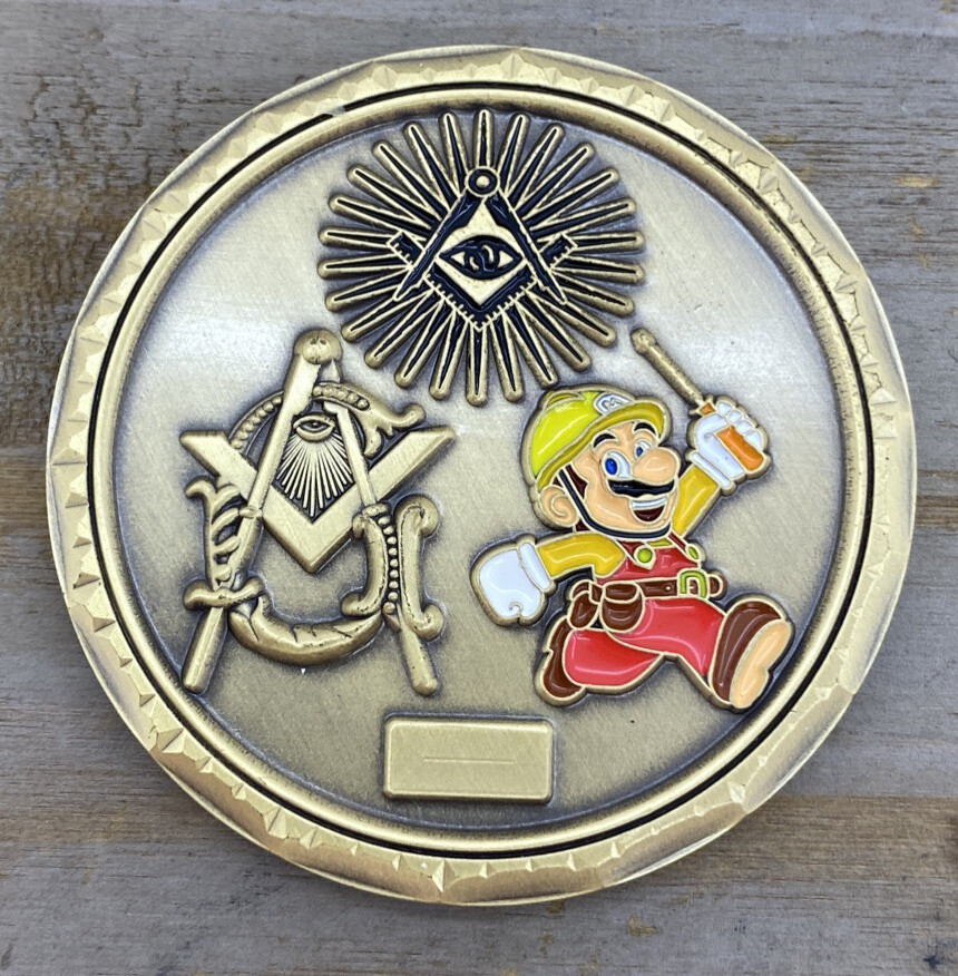 Nintendo Super Mario Maker MASONIC FREEMASON Game Challenge Coin