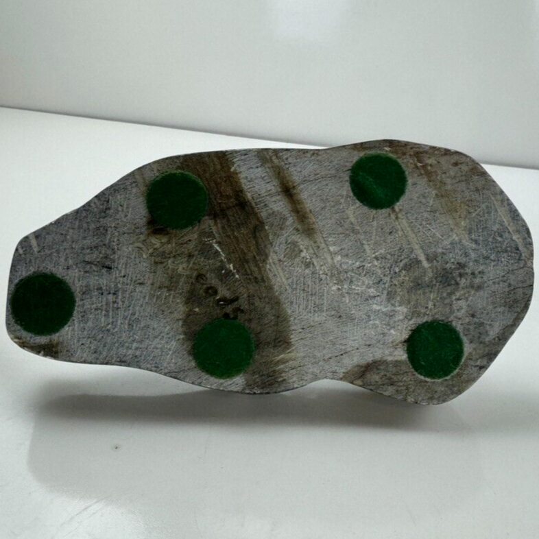 Alaskan Native Vtg Soapstone Tableau Seal & Hunter Contemporary Green Variegated