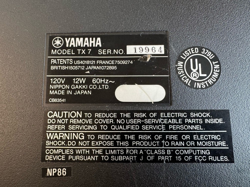 Yamaha FM Expander TX7 Tone Generator EUC