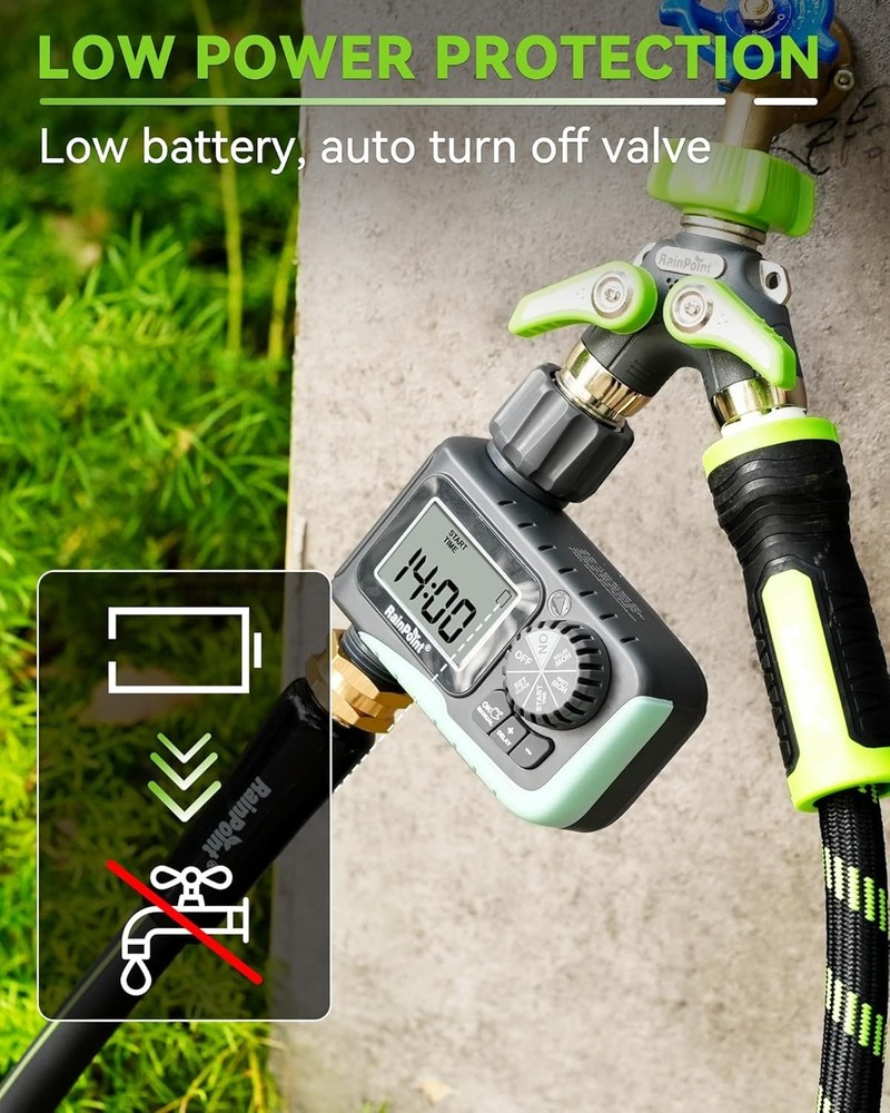 Compact 1-Outlet Sprinkler Timer: Easy Programming for Yard & Garden Maintenance