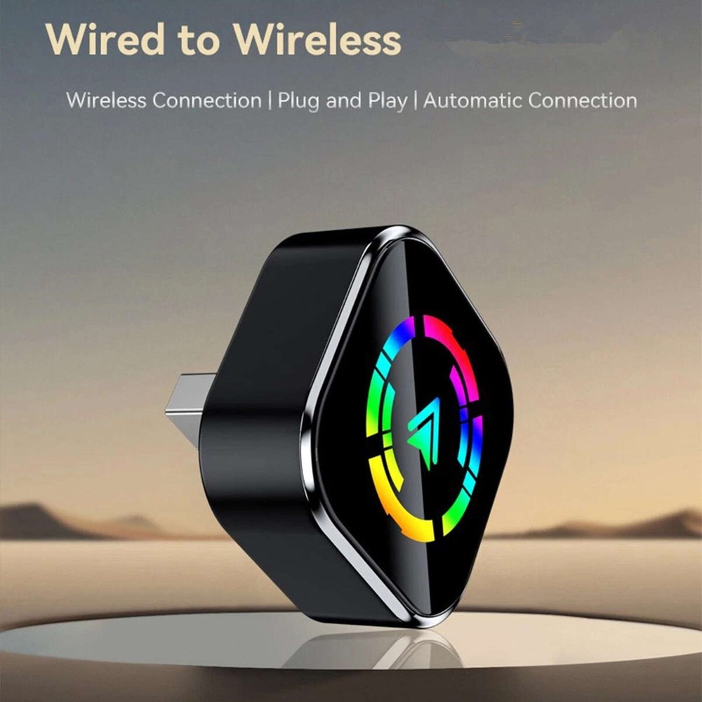 For Apple CarPlay Android Auto Wireless USB Adapter Dongle Bluetooth WiFi Unit