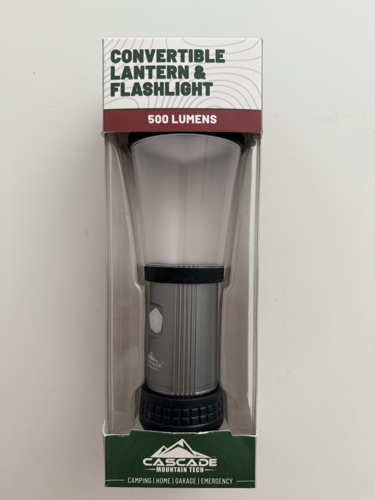 Cascade Mountain Tech Convertible Lantern & Flashlight LED 500 Lumens Black
